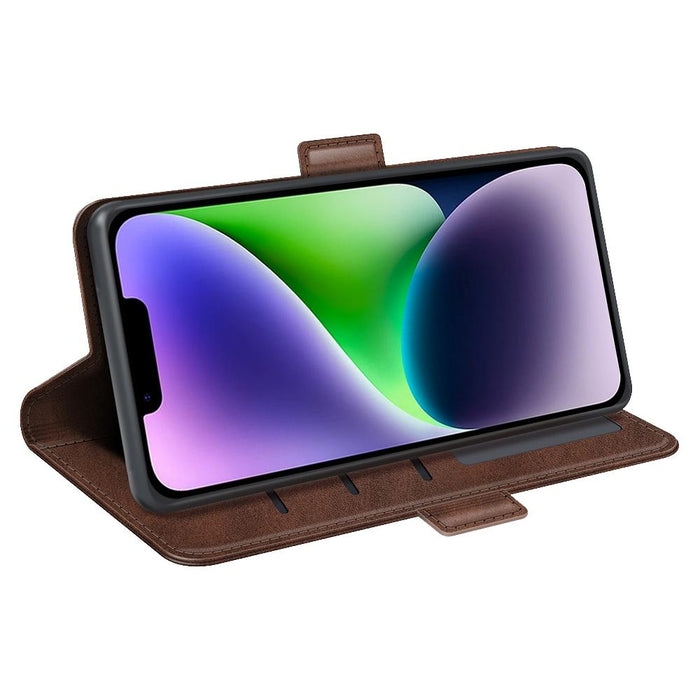 For Iphone 15 Dual-Side Magnetic Buckle Horizontal Flip Leather Phone Case