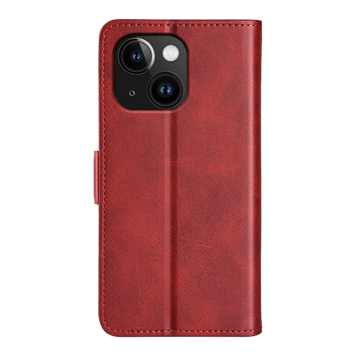For Iphone 15 Dual-Side Magnetic Buckle Horizontal Flip Leather Phone Case