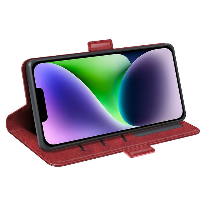 For Iphone 15 Dual-Side Magnetic Buckle Horizontal Flip Leather Phone Case