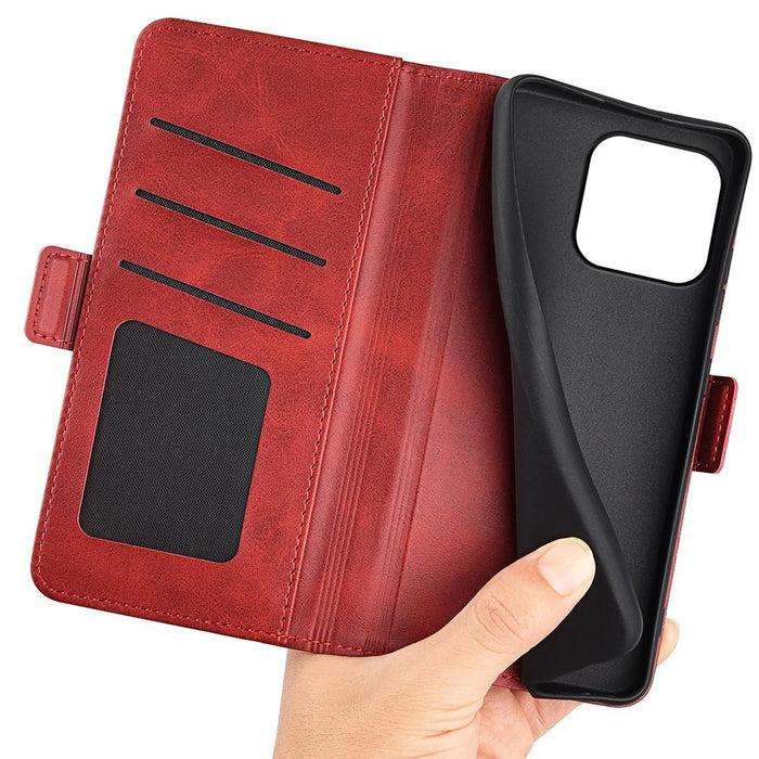 For Iphone 15 Dual-Side Magnetic Buckle Horizontal Flip Leather Phone Case