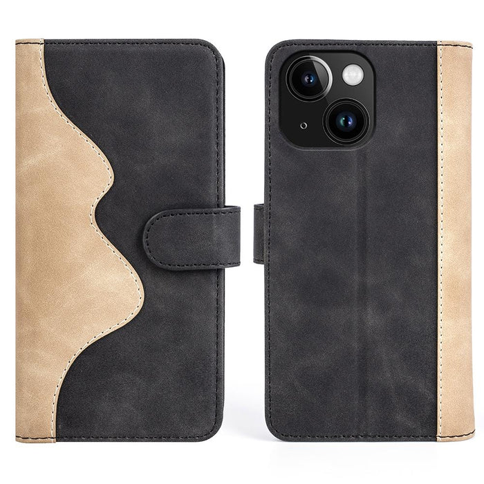 For Iphone 15 Stitching Horizontal Flip Leather Phone Case