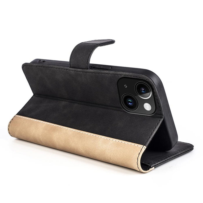 For Iphone 15 Stitching Horizontal Flip Leather Phone Case