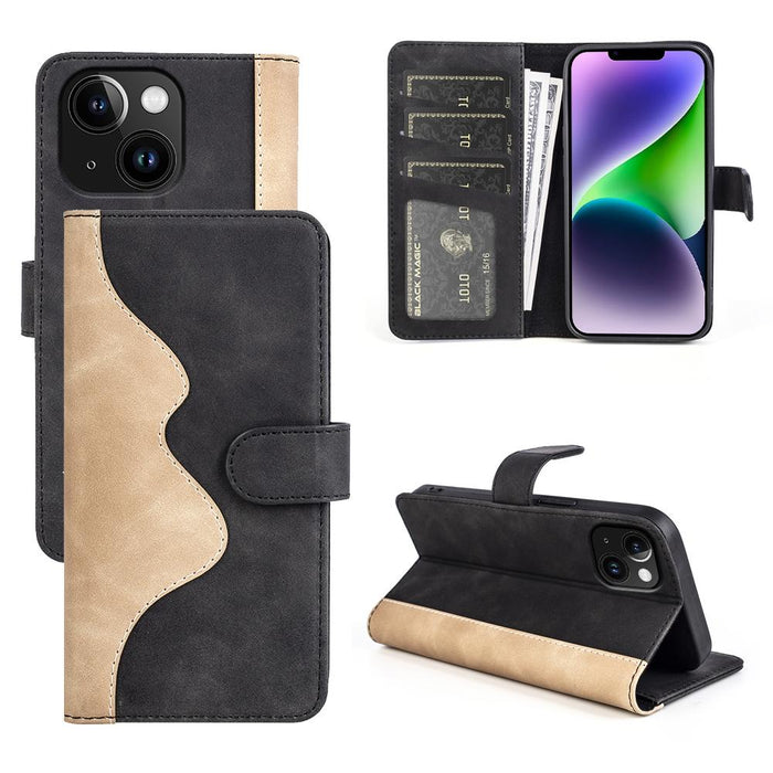 For Iphone 15 Stitching Horizontal Flip Leather Phone Case