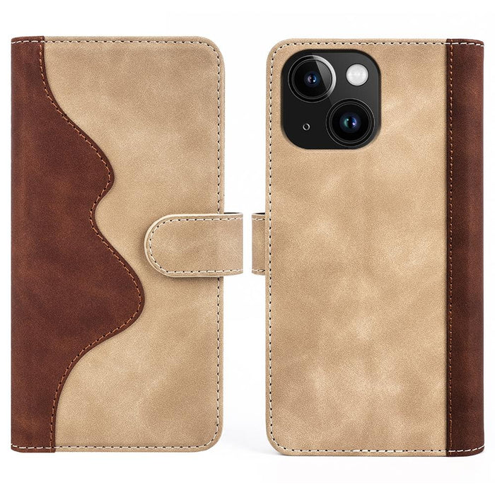 For Iphone 15 Stitching Horizontal Flip Leather Phone Case