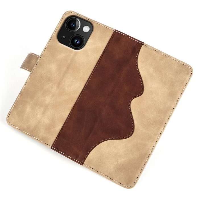 For Iphone 15 Stitching Horizontal Flip Leather Phone Case