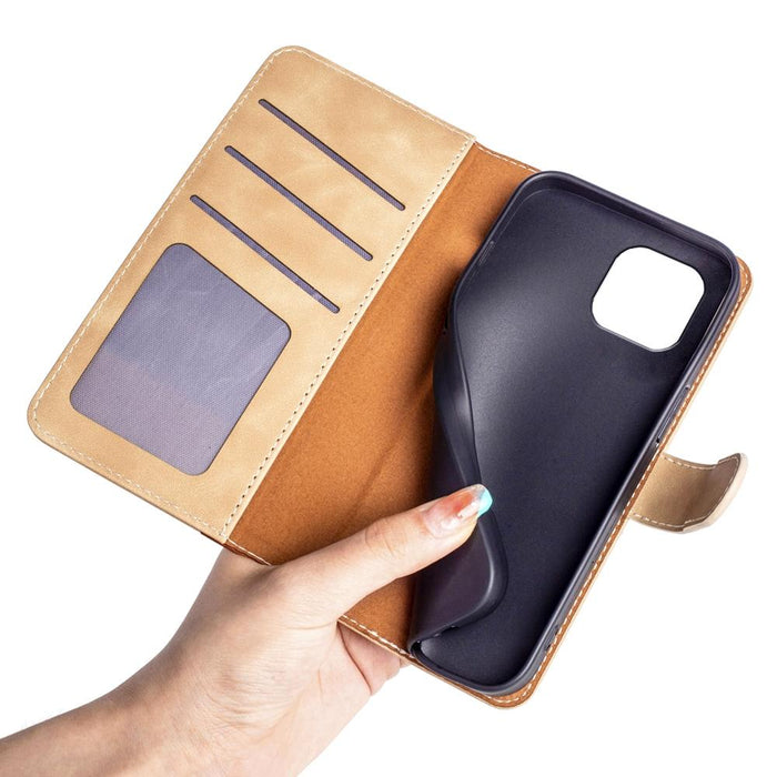 For Iphone 15 Stitching Horizontal Flip Leather Phone Case
