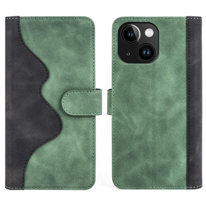 For Iphone 15 Stitching Horizontal Flip Leather Phone Case