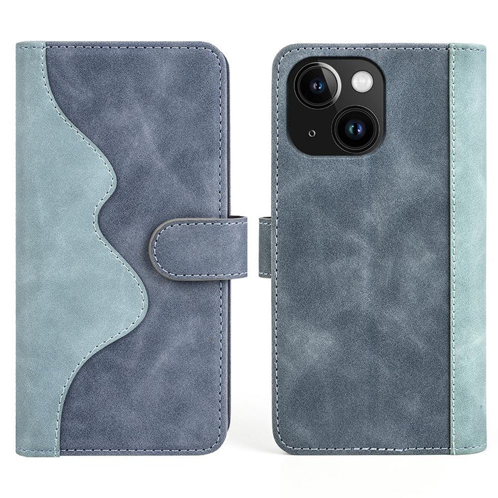 For Iphone 15 Stitching Horizontal Flip Leather Phone Case