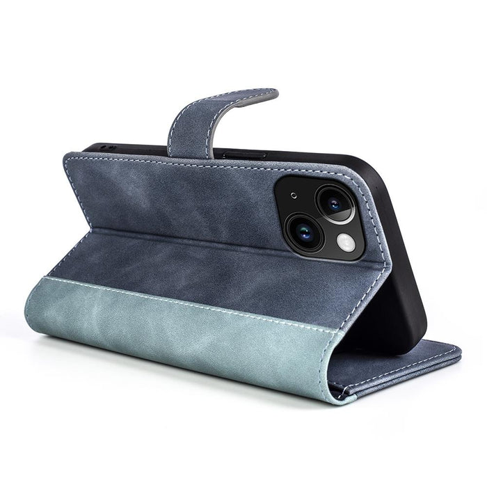 For Iphone 15 Stitching Horizontal Flip Leather Phone Case