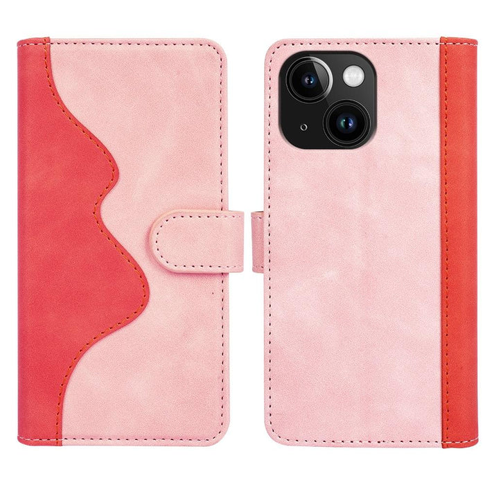 For Iphone 15 Stitching Horizontal Flip Leather Phone Case