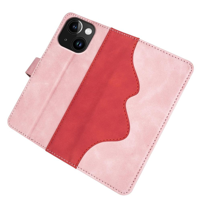 For Iphone 15 Stitching Horizontal Flip Leather Phone Case