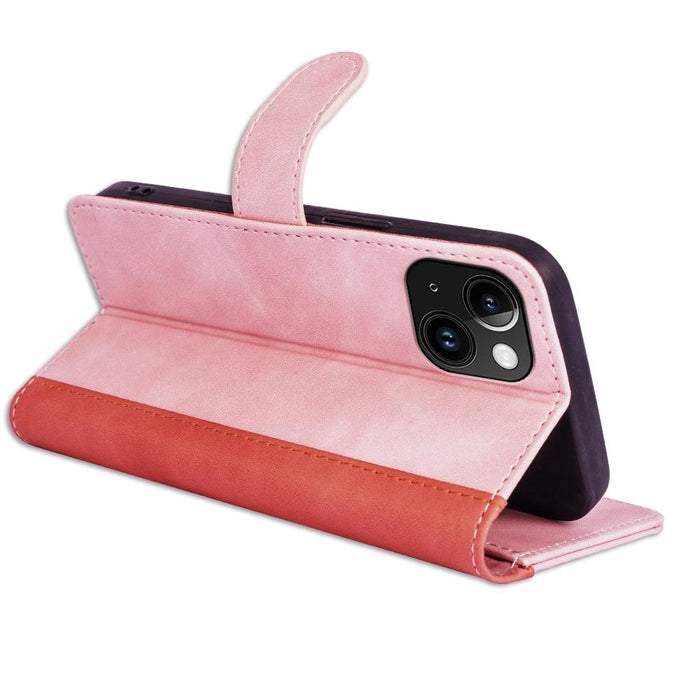 For Iphone 15 Stitching Horizontal Flip Leather Phone Case
