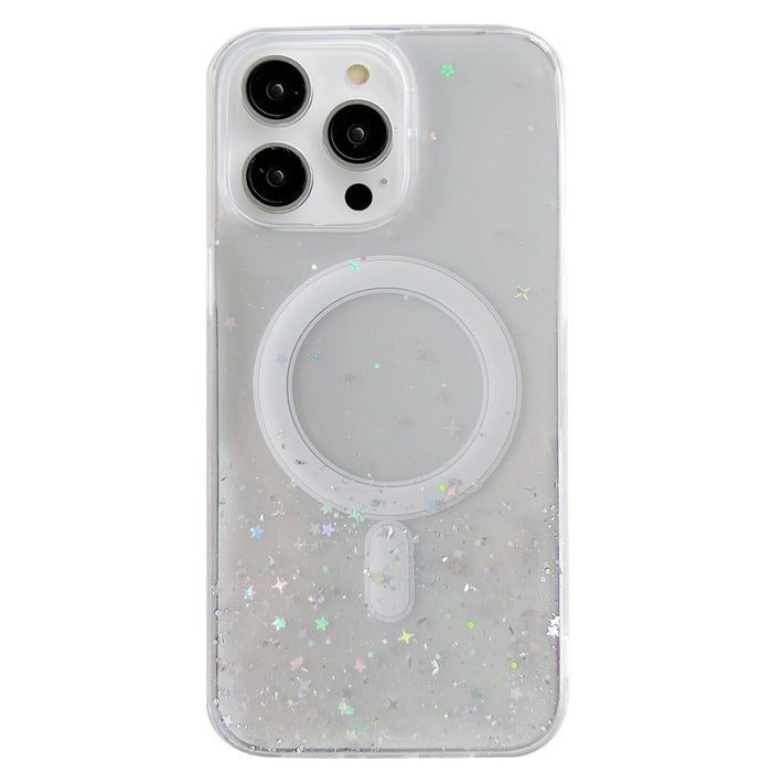 For Iphone 15 Magsafe Glitter Hybrid Clear Tpu Phone Case