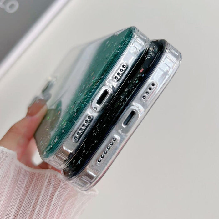 For Iphone 15 Magsafe Glitter Hybrid Clear Tpu Phone Case