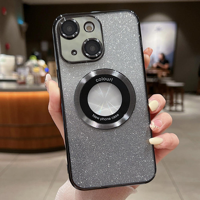 For Iphone 15 Magsafe Gradient Glitter Electroplating Tpu Phone Case