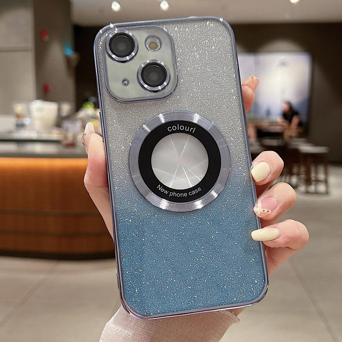 For Iphone 15 Magsafe Gradient Glitter Electroplating Tpu Phone Case