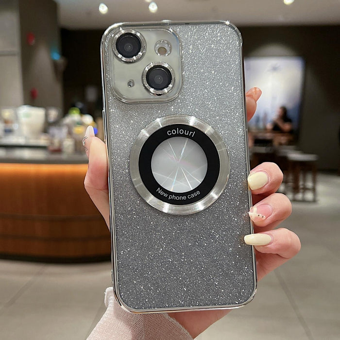 For Iphone 15 Magsafe Gradient Glitter Electroplating Tpu Phone Case