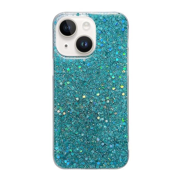 For Iphone 15 Glitter Sequins Epoxy Tpu Phone Case
