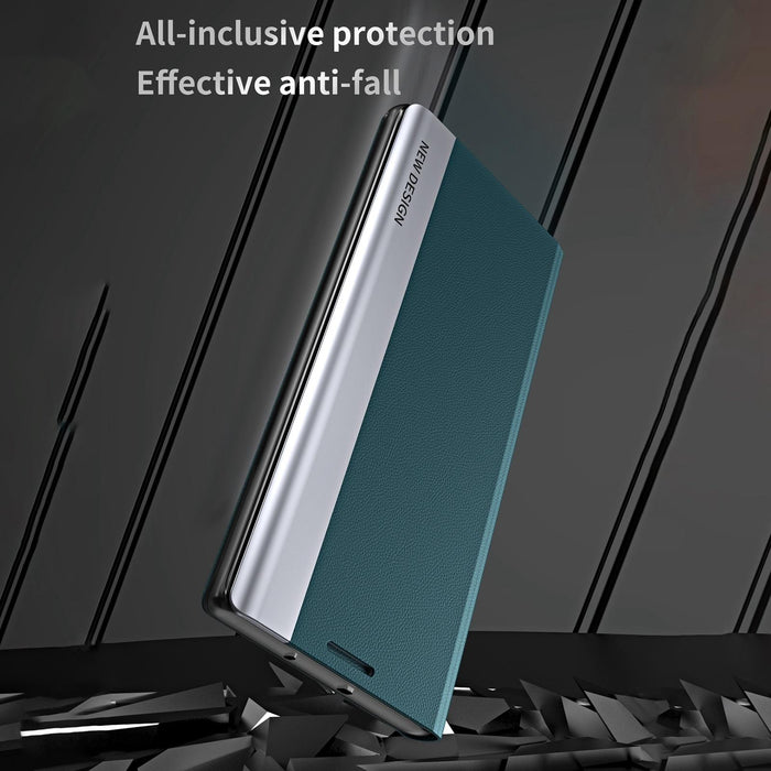 For Iphone 15 Side Electroplated Adsorption Leather Phone Case