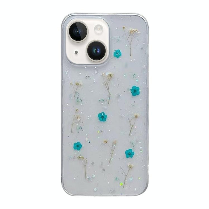For Iphone 15 Gypsophila Flowers Pattern Tpu Protective Phone Case