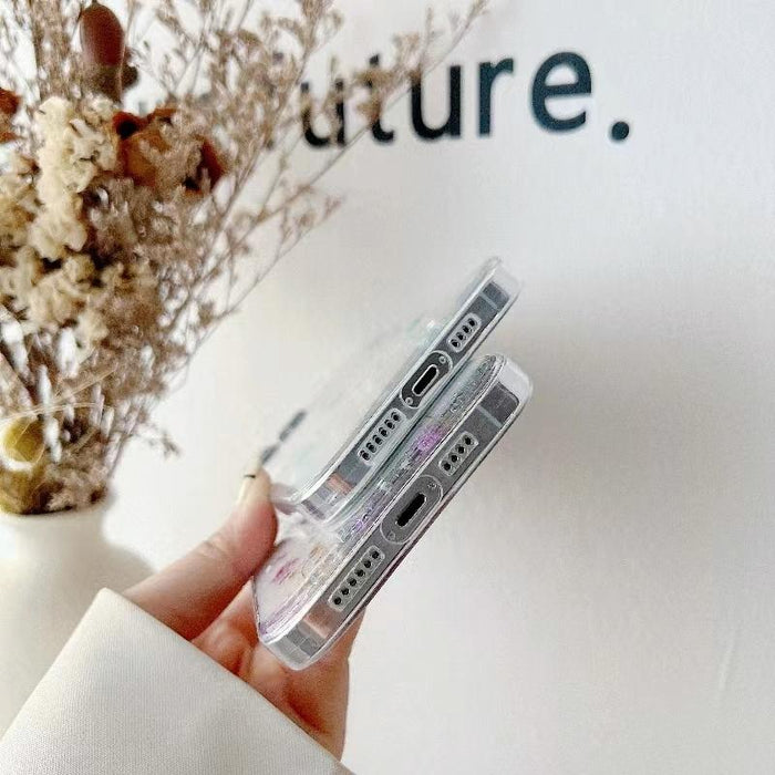 For Iphone 15 Gypsophila Flowers Pattern Tpu Protective Phone Case