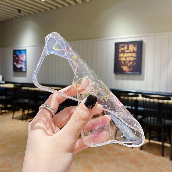 For Iphone 15 Cosmic Star Glitter Epoxy Tpu Phone Case Transparent