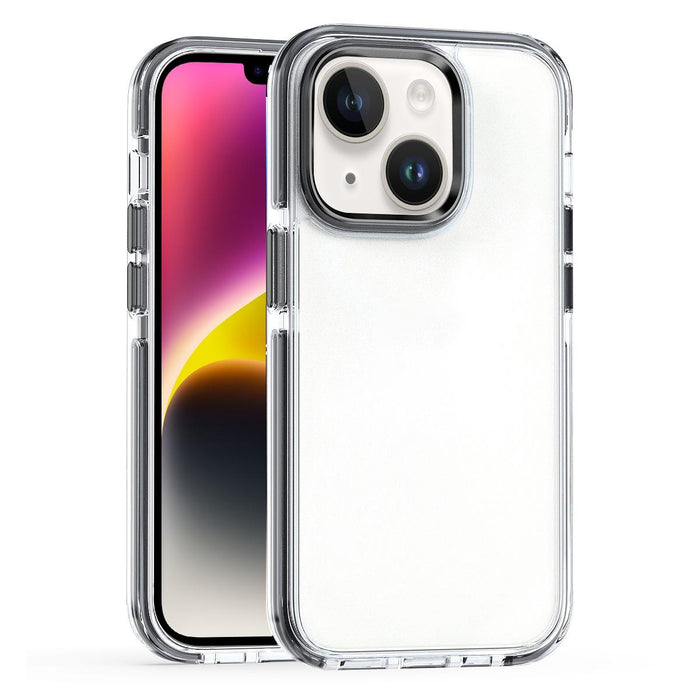 For Iphone 15 Two-Colour Tpu Transparent Pc Shockproof Phone Case
