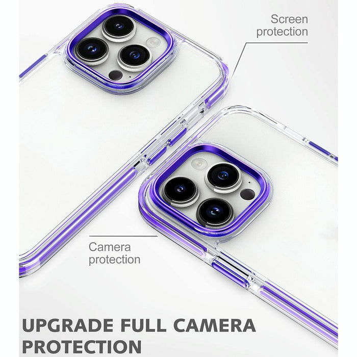 For Iphone 15 Two-Colour Tpu Transparent Pc Shockproof Phone Case