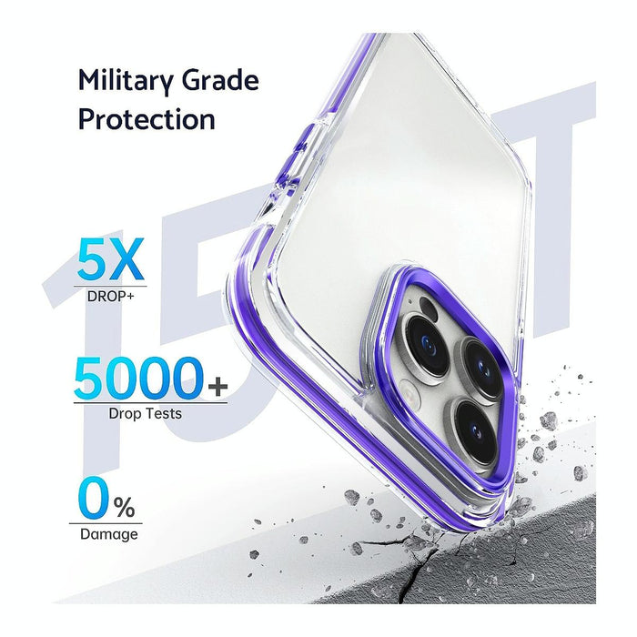 For Iphone 15 Two-Colour Tpu Transparent Pc Shockproof Phone Case