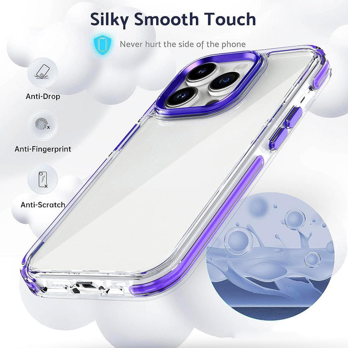 For Iphone 15 Two-Colour Tpu Transparent Pc Shockproof Phone Case