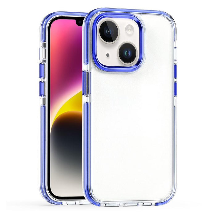 For Iphone 15 Two-Colour Tpu Transparent Pc Shockproof Phone Case