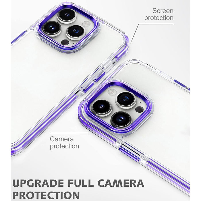 For Iphone 15 Two-Colour Tpu Transparent Pc Shockproof Phone Case