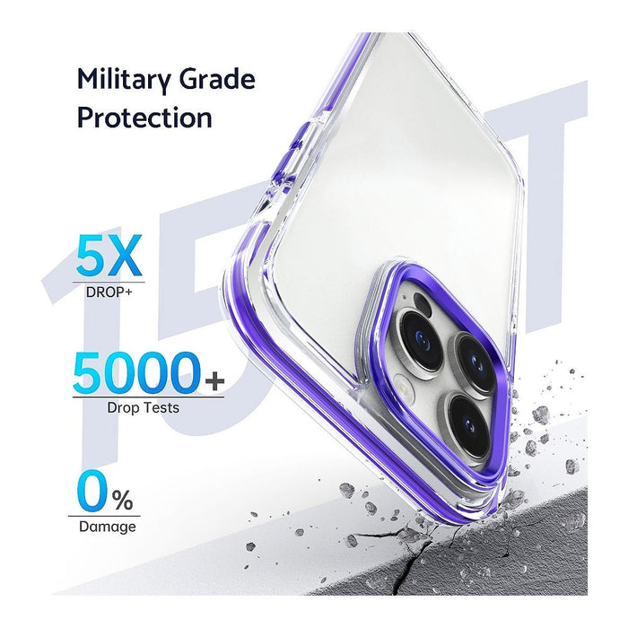 For Iphone 15 Two-Colour Tpu Transparent Pc Shockproof Phone Case