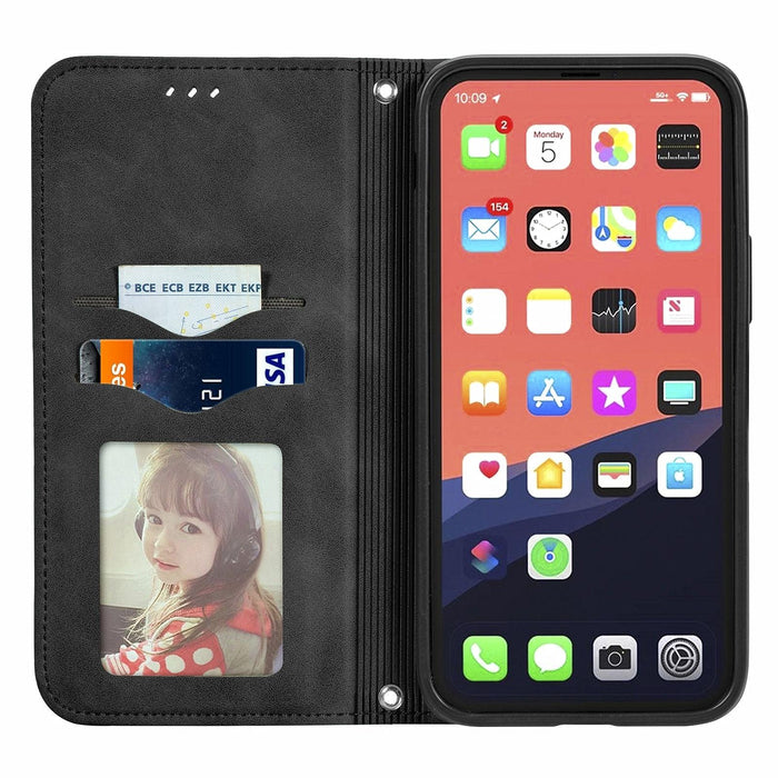 For Iphone 15 Retro Skin Feel Magnetic Flip Leather Phone Case