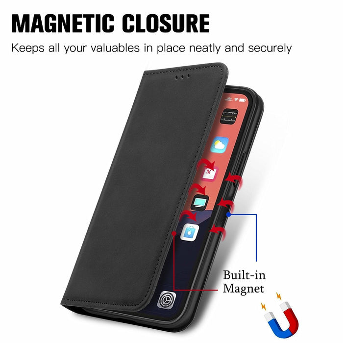 For Iphone 15 Retro Skin Feel Magnetic Flip Leather Phone Case