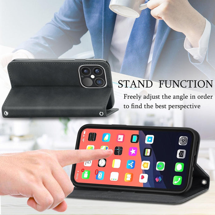 For Iphone 15 Retro Skin Feel Magnetic Flip Leather Phone Case