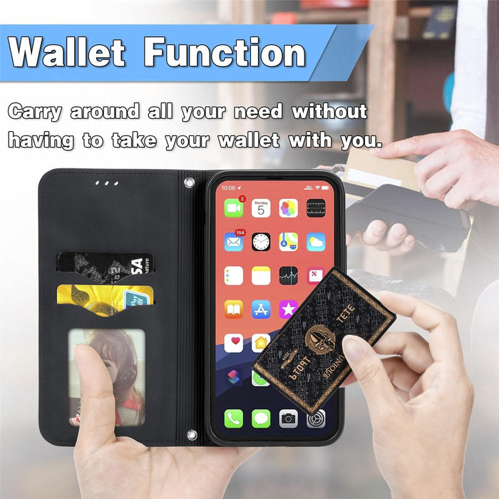 For Iphone 15 Retro Skin Feel Magnetic Flip Leather Phone Case
