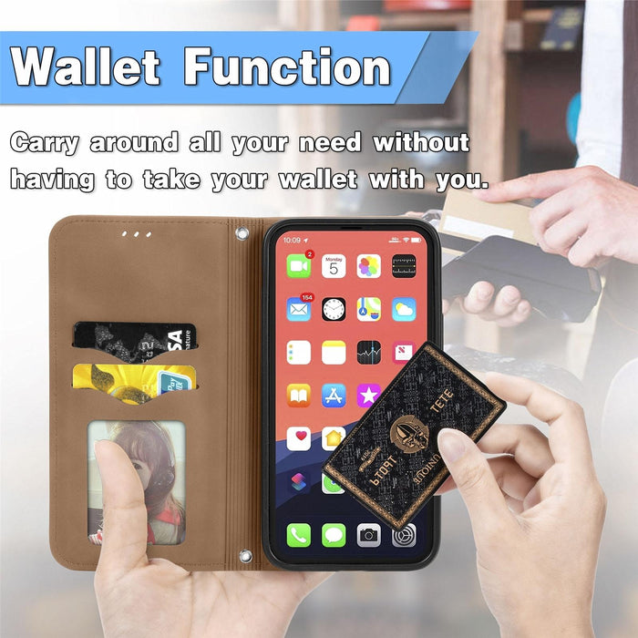 For Iphone 15 Retro Skin Feel Magnetic Flip Leather Phone Case