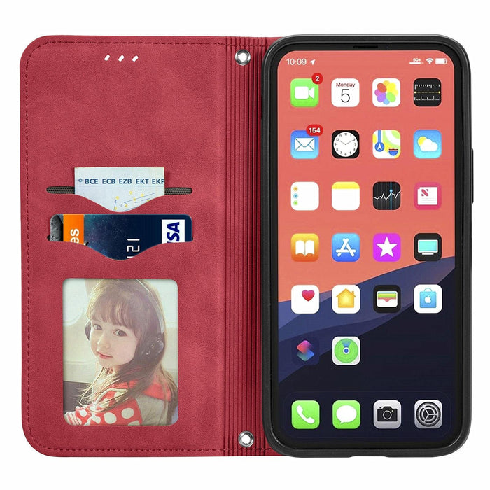 For Iphone 15 Retro Skin Feel Magnetic Flip Leather Phone Case