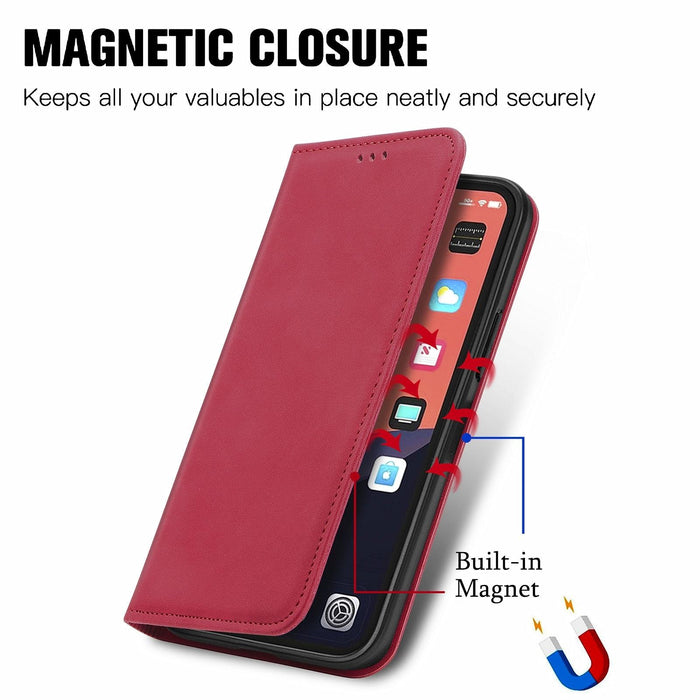 For Iphone 15 Retro Skin Feel Magnetic Flip Leather Phone Case
