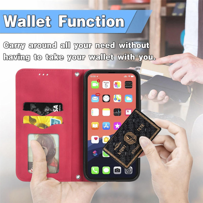 For Iphone 15 Retro Skin Feel Magnetic Flip Leather Phone Case