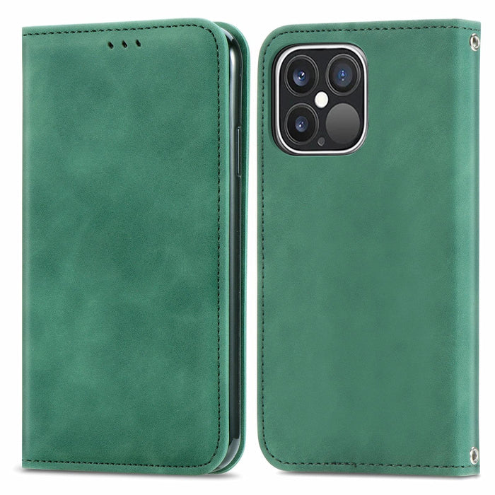 For Iphone 15 Retro Skin Feel Magnetic Flip Leather Phone Case