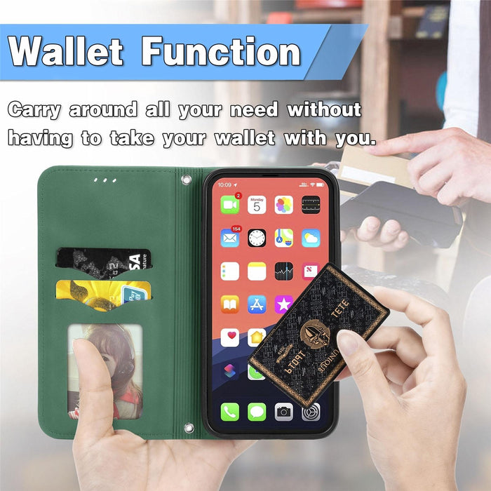 For Iphone 15 Retro Skin Feel Magnetic Flip Leather Phone Case