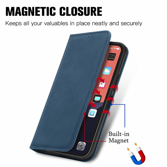 For Iphone 15 Retro Skin Feel Magnetic Flip Leather Phone Case