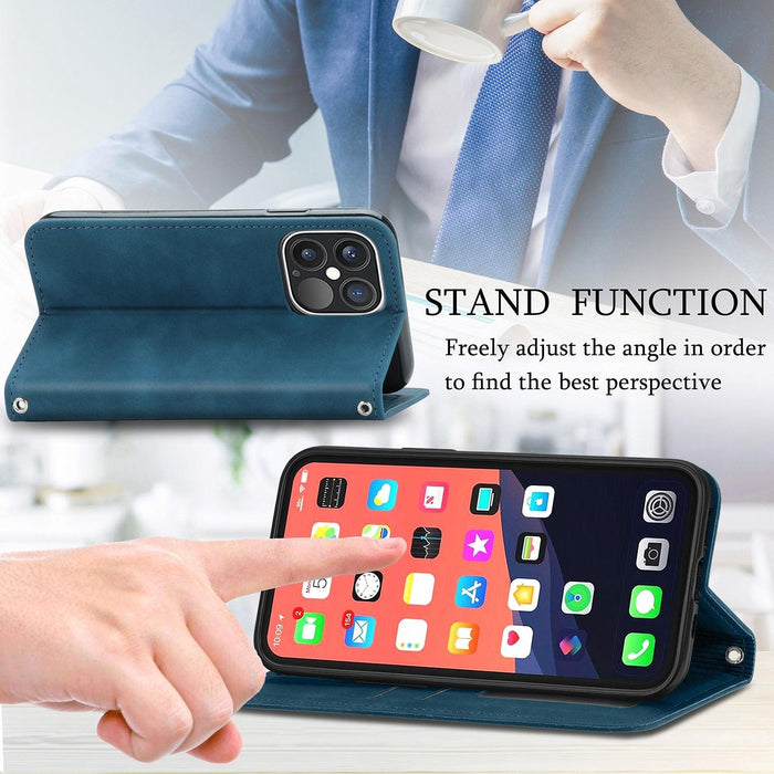 For Iphone 15 Retro Skin Feel Magnetic Flip Leather Phone Case