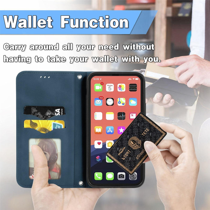 For Iphone 15 Retro Skin Feel Magnetic Flip Leather Phone Case