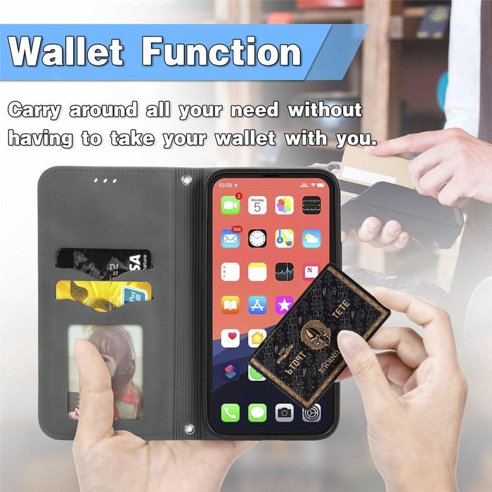 For Iphone 15 Retro Skin Feel Magnetic Flip Leather Phone Case