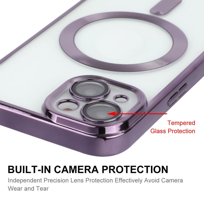 For Iphone 15 Hat-Prince Magsafe Electroplated Tpu Clear Shockproof Phone Case
