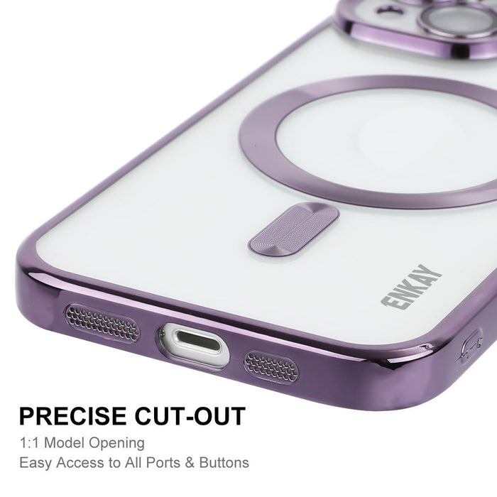 For Iphone 15 Hat-Prince Magsafe Electroplated Tpu Clear Shockproof Phone Case