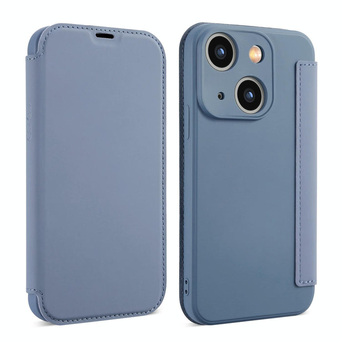 For Iphone 15 Imitate Liquid Skin Feel Leather Phone Case With Card Slots